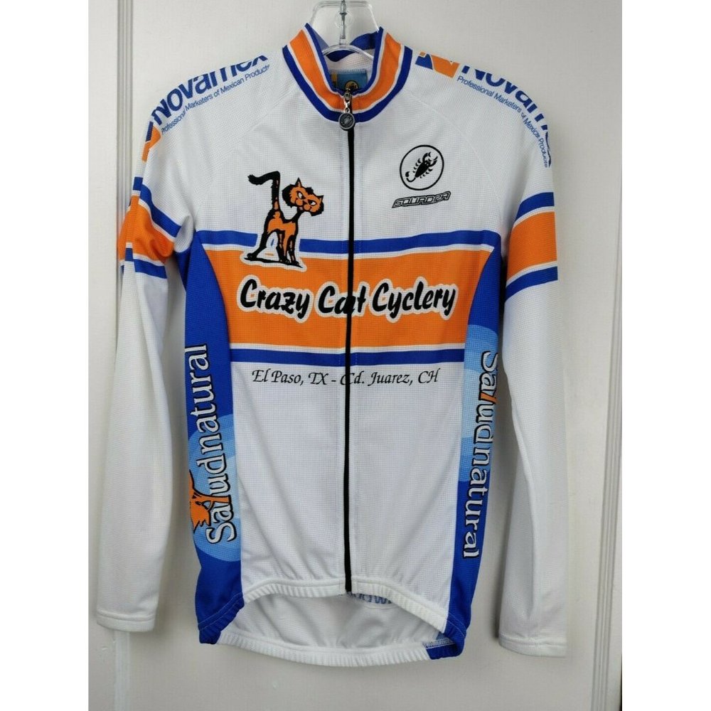 NEW Squadra Team Division Women’s Cycling Jersey Long Sleeve SZ SM Crazy Cat
